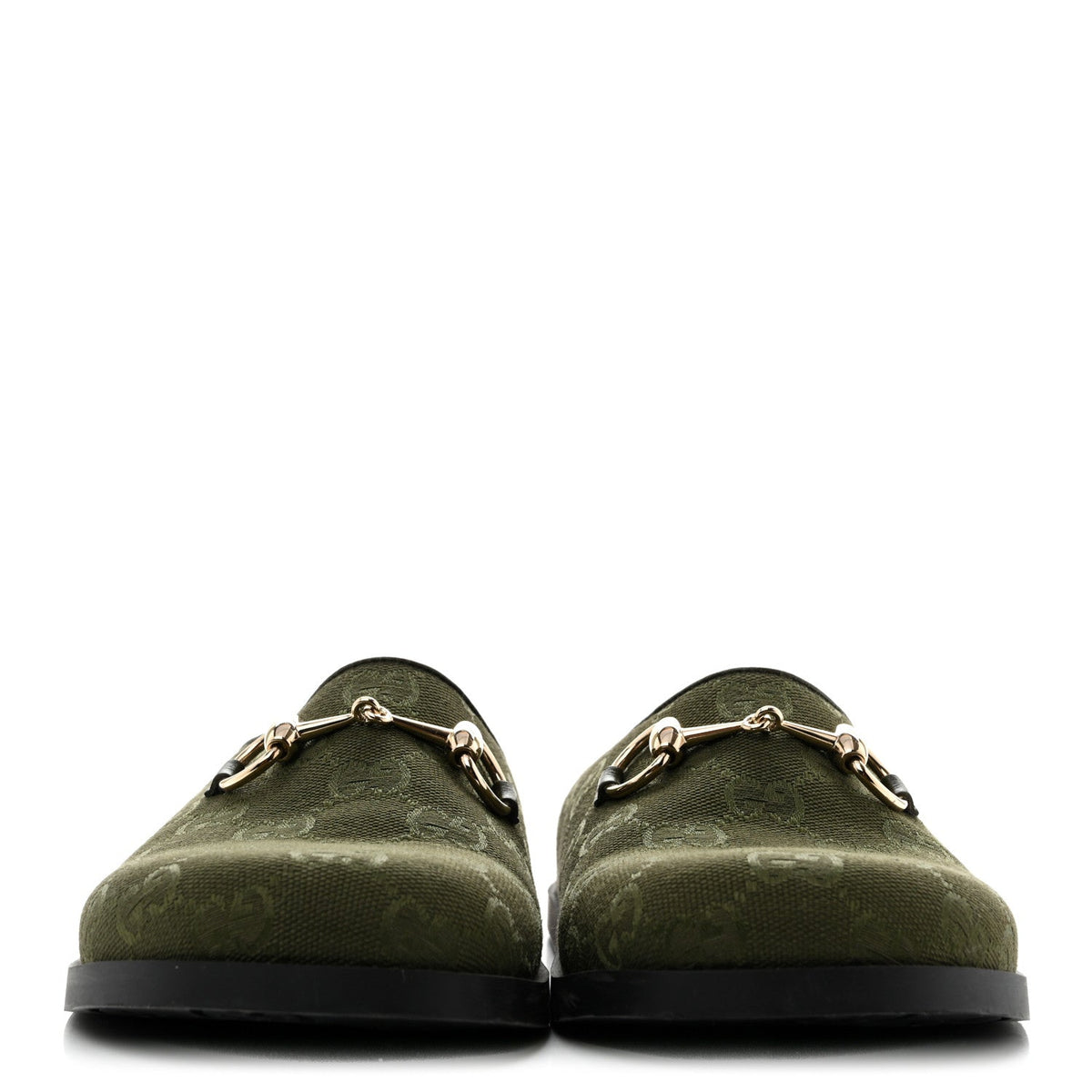 Gucci - New Canvas Monogram GG Granada Kid Horsebit Mules