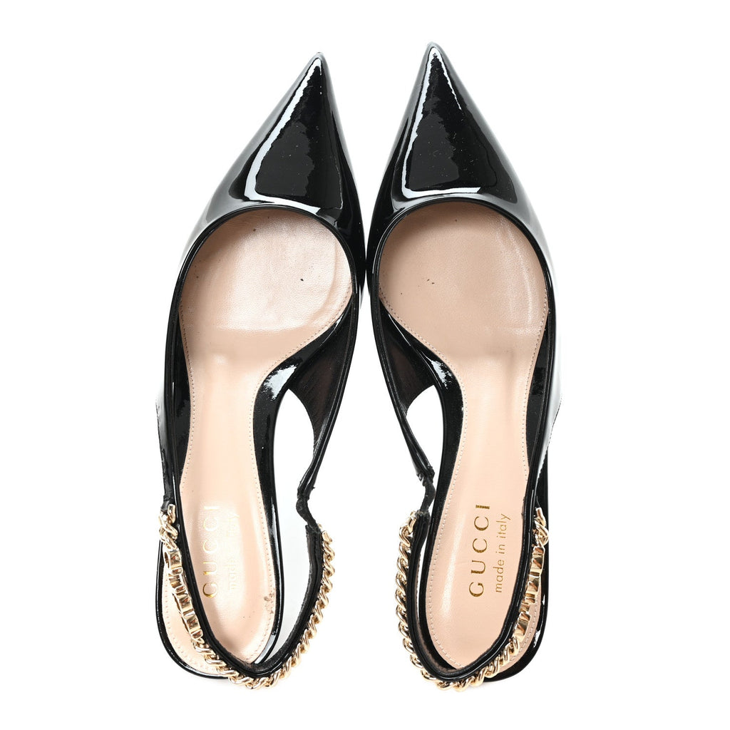 Gucci - Patent Signoria 35mm Slingback Pumps