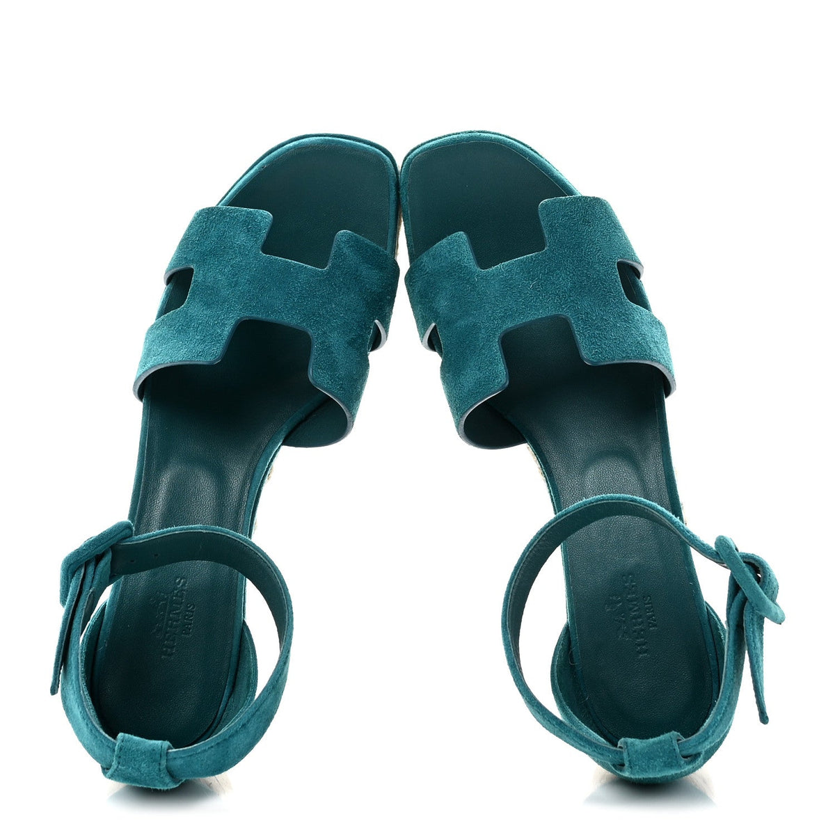 Hermès - Suede Goatskin Elda Espadrille Wedge Sandals