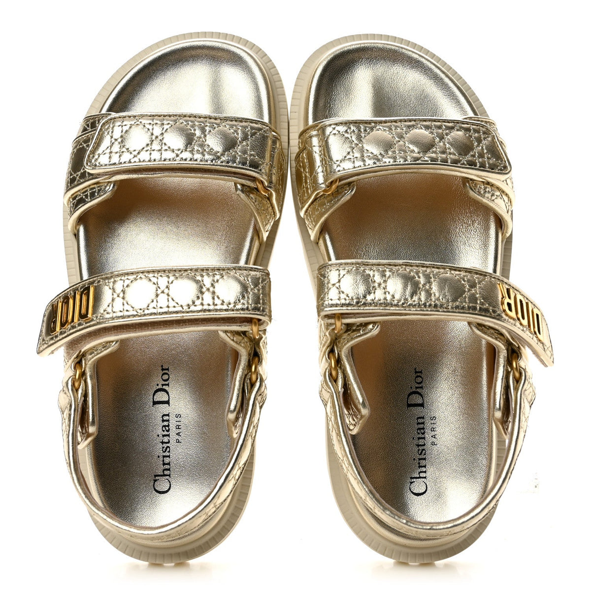 Dior - Laminated Sheepskin Cannage Dioract Sandals