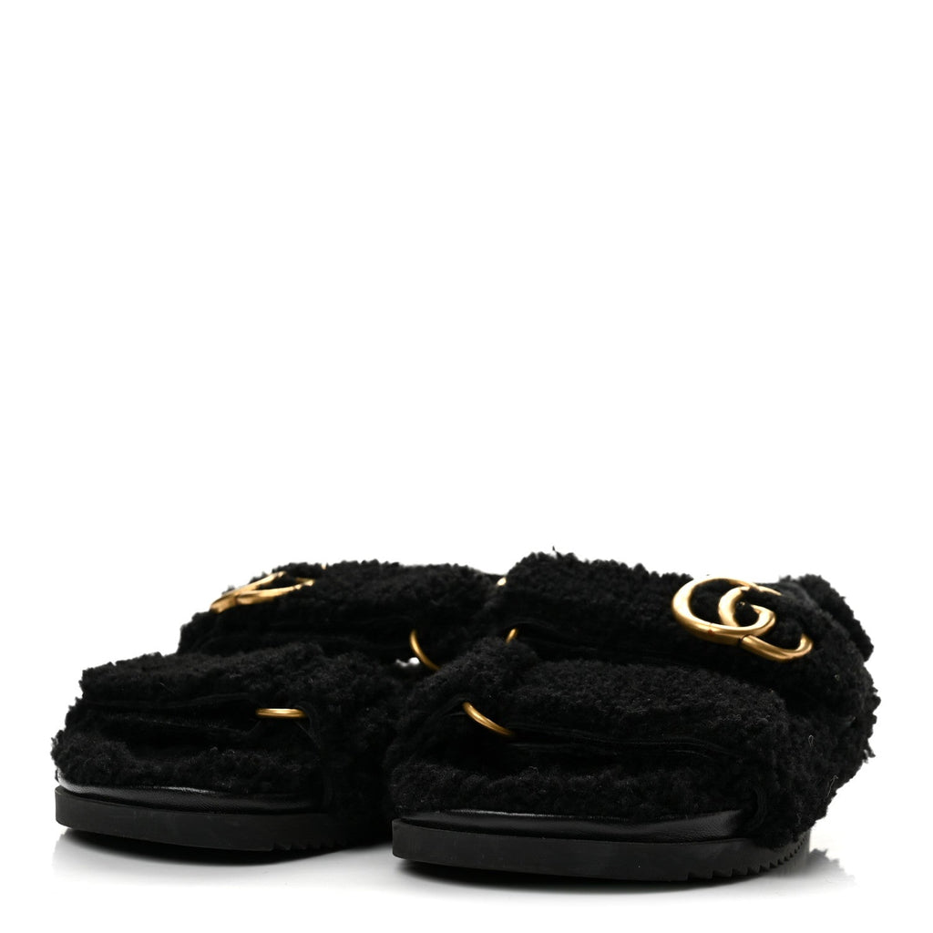 Gucci - Shearling Double G Dad Sandals