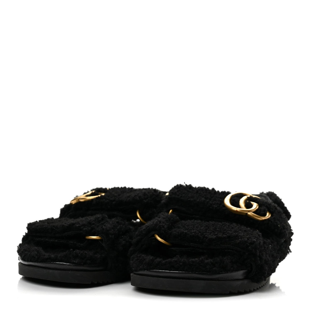 Gucci - Shearling Double G Dad Sandals