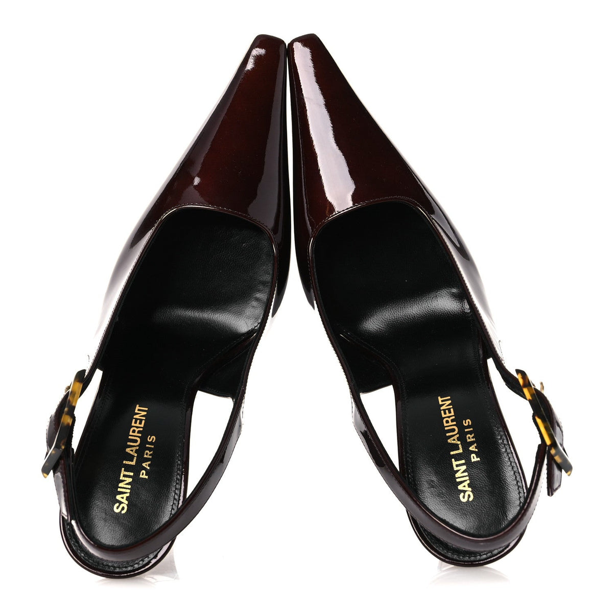 Saint Laurent - Vernice Gloss Dune 110 Slingback Pumps