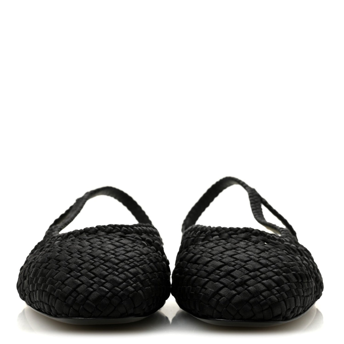 Chanel - Satin Braided Slingback Flats