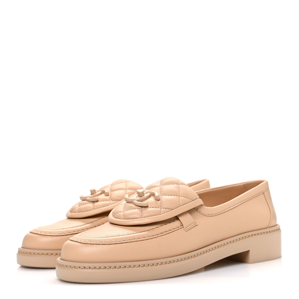 Chanel - Lambskin Quilted CC Turnlock Moccasins