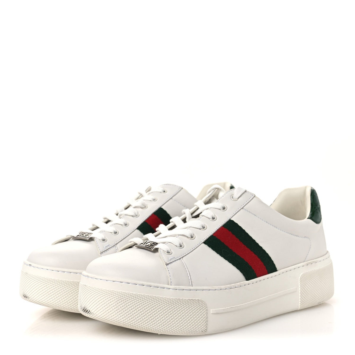 Gucci - Ultralight Plume Calfskin Web Ace Platform Sneakers