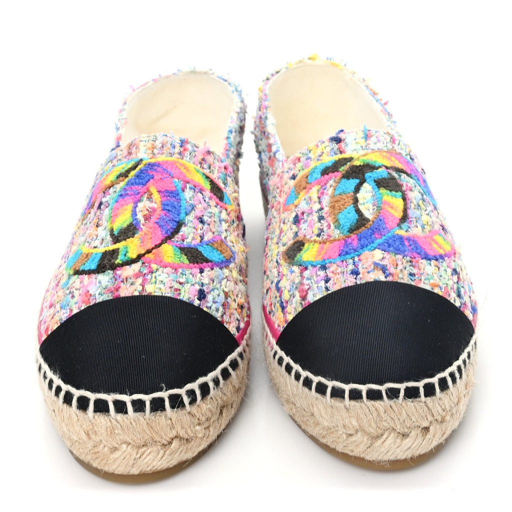 Chanel - Cotton Tweed Grosgrain CC Espadrilles