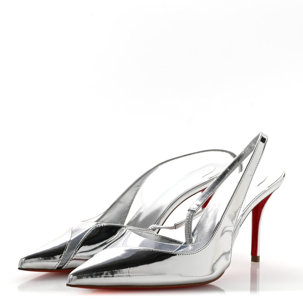 Christian Louboutin - Patent PVC Posticha 80 Slingback Pumps