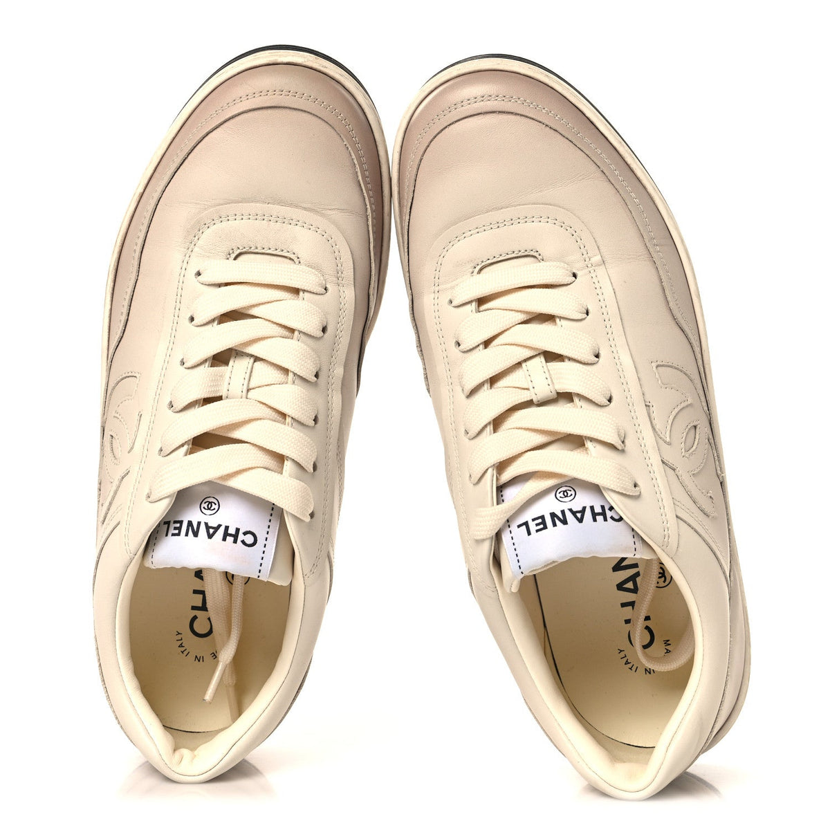 Chanel - Printed Calfskin CC Logo Sneakers