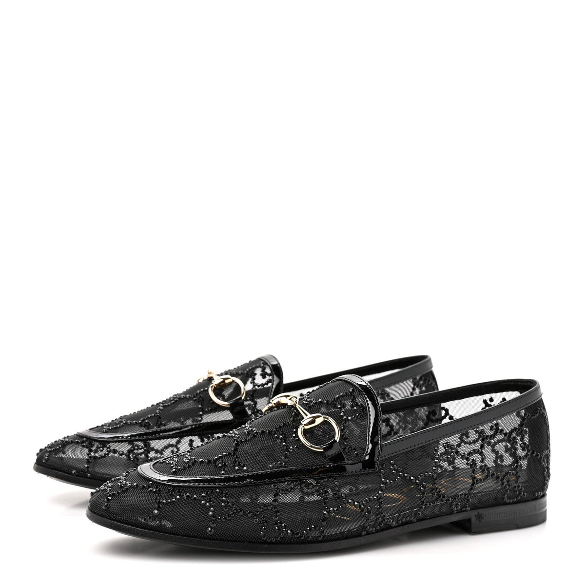Gucci - Tela Retino Kid Scamosciato Crystal GG Monogram Jordaan Loafer