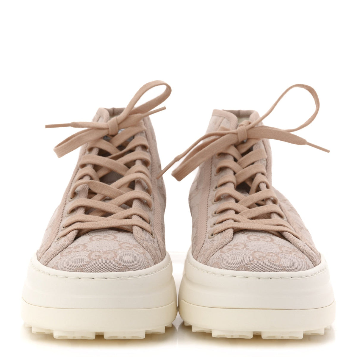 Gucci - New Canvas GG Monogram Tennis 1977 High Top 55mm Platform Sneakers