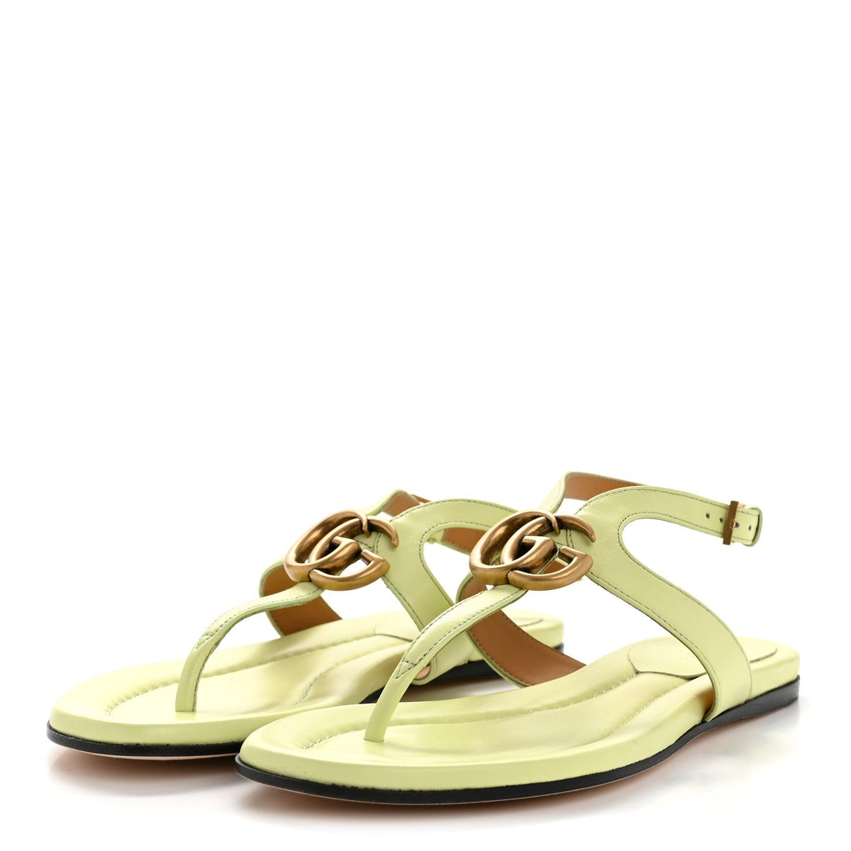 Gucci - Calfskin Double G Thong Flat Sandals