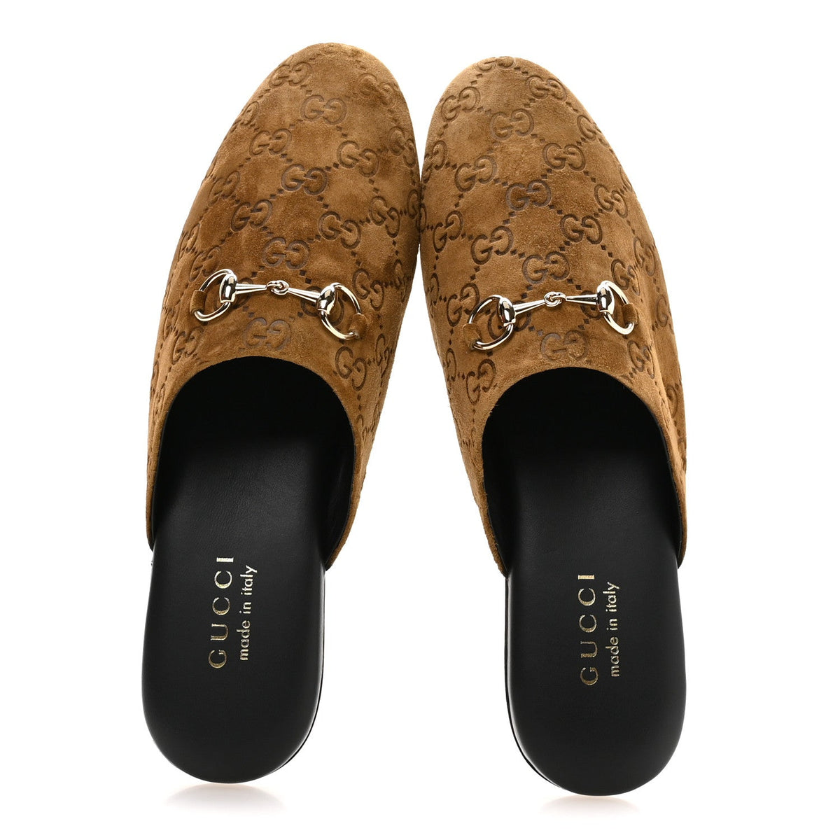 Gucci - Suede GG Debossed Annette Horsebit Flat Mules