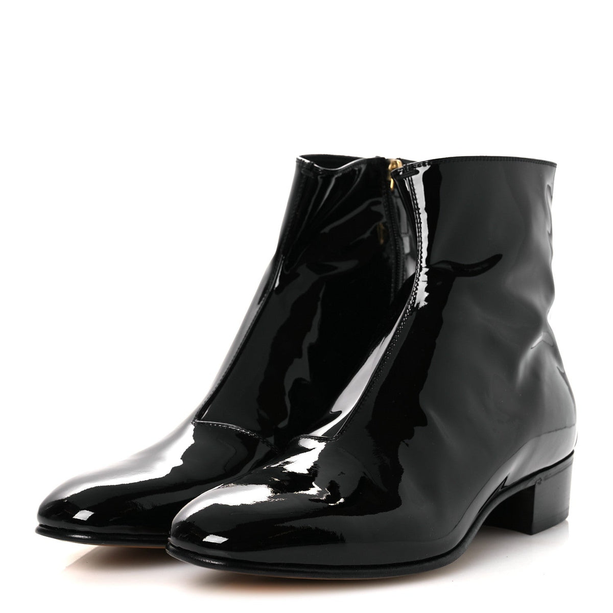 Gucci - Patent Calfskin GG Lois Bee Men’s Ankle Booties 13 Black