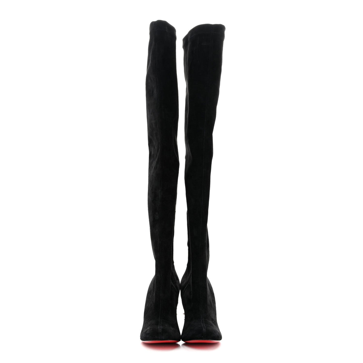 Christian Louboutin - Veau Velours Spiked Study Stretch 85 Over The Knee Boots