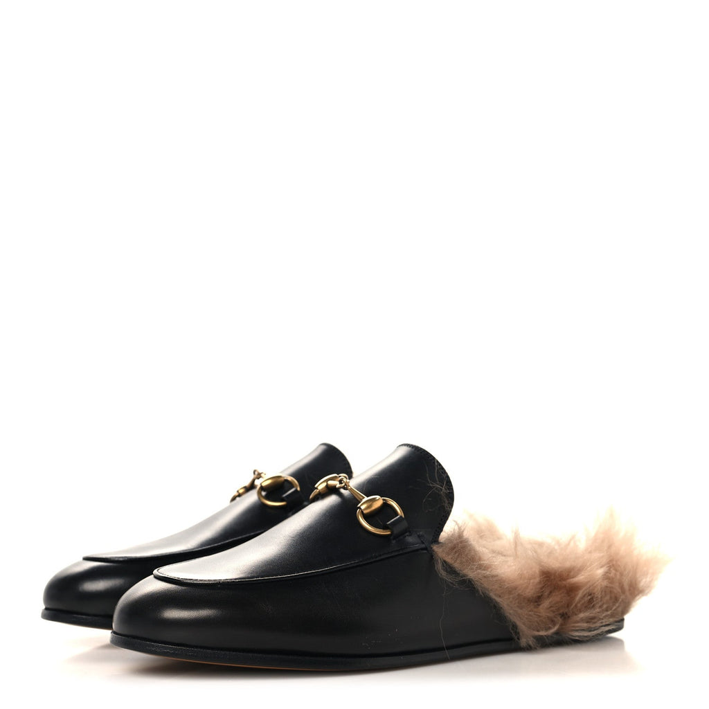 Gucci - Calfskin Fur Princetown Slippers