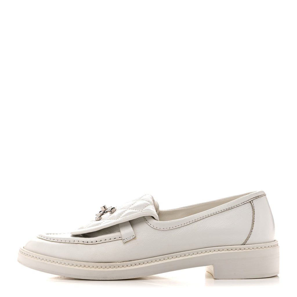 Chanel - Shiny Lambskin Quilted CC Turnlock Loafers