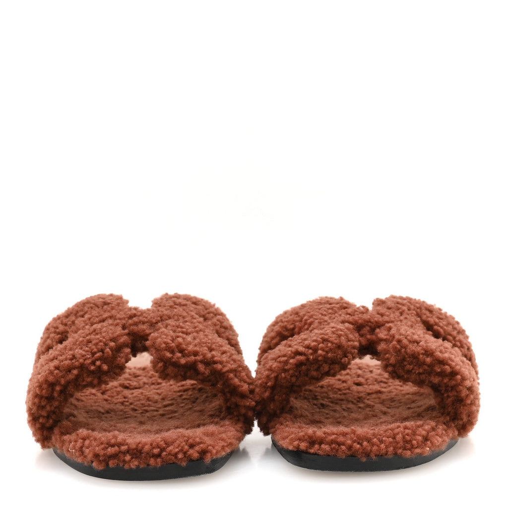 Hermès - Woolskin Oran Sandals