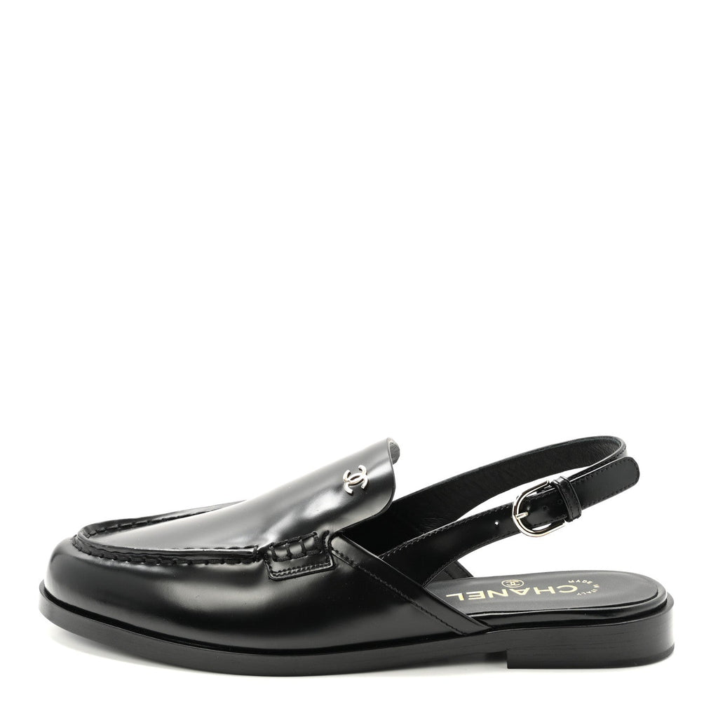 Chanel - Shiny Calfskin Slingback Loafers