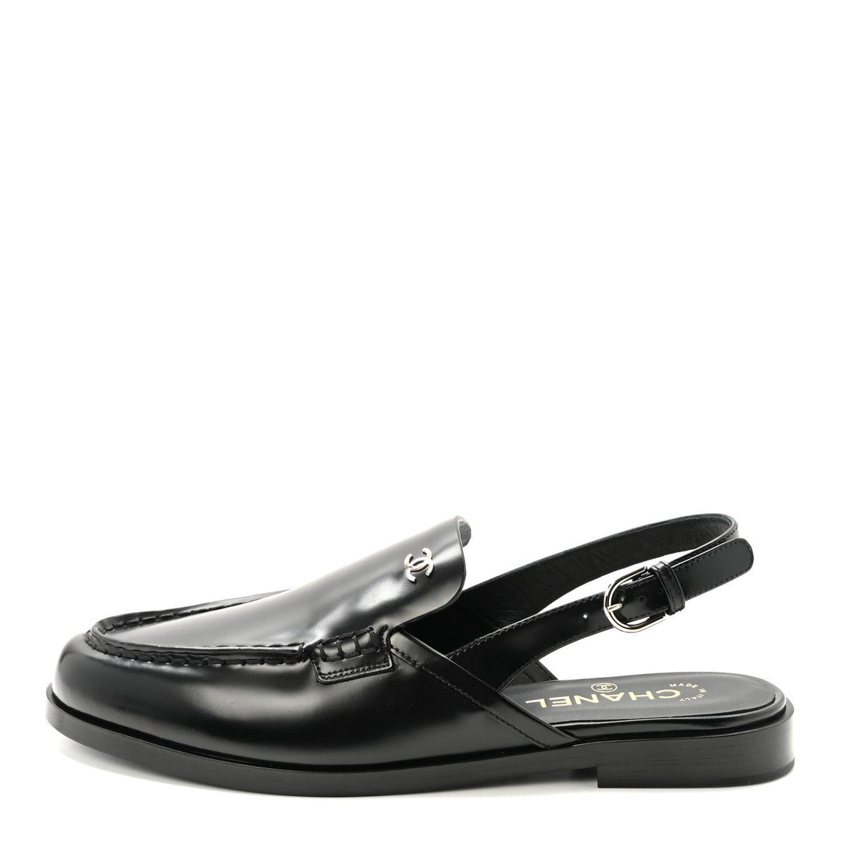 Chanel - Shiny Calfskin Slingback Loafers