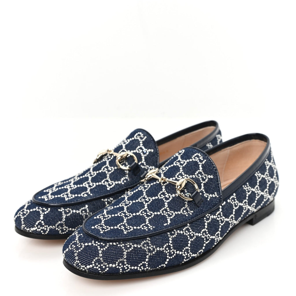 Gucci - New Denim Crystal GG Monogram 1953 Horsebit Jordaan Loafer