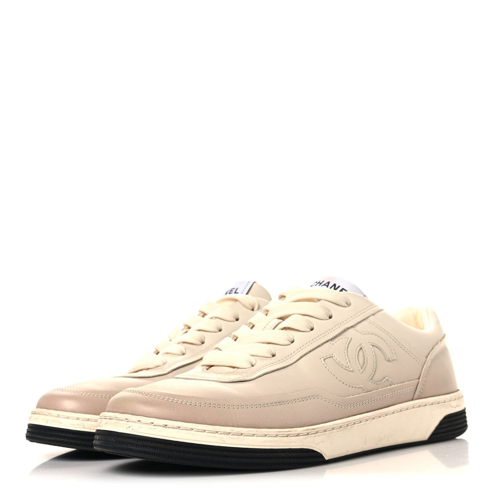 Chanel - Printed Calfskin CC Logo Sneakers