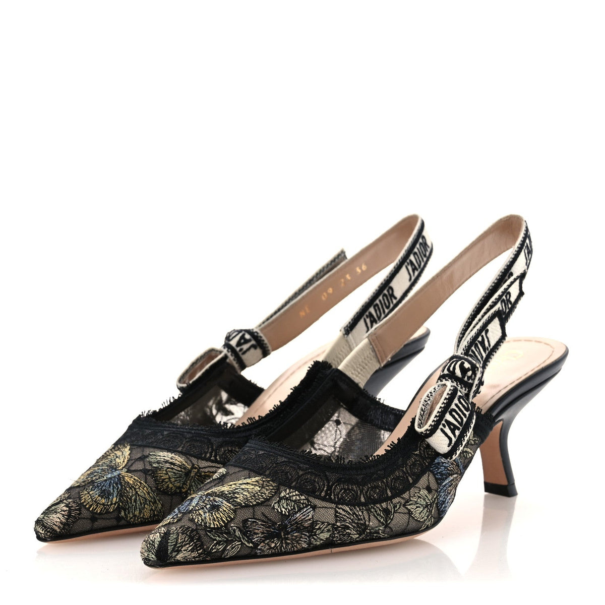 Dior - Mesh Butterly Embroidered J’Adior Slingback 65mm Pumps