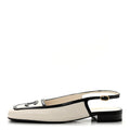 Chanel - Lambskin Patent Calfskin CC Slingback Sandals