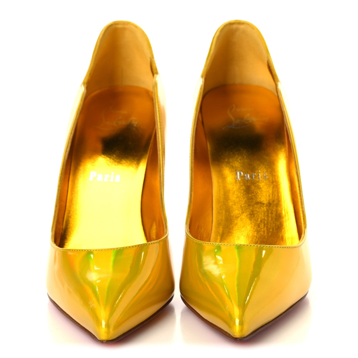 Christian Louboutin - Metallic Patent Hot Chick 100 Pumps