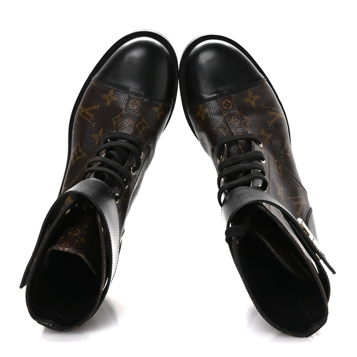 Louis Vuitton - Calfskin Monogram Wonderland Flat Ranger Boots