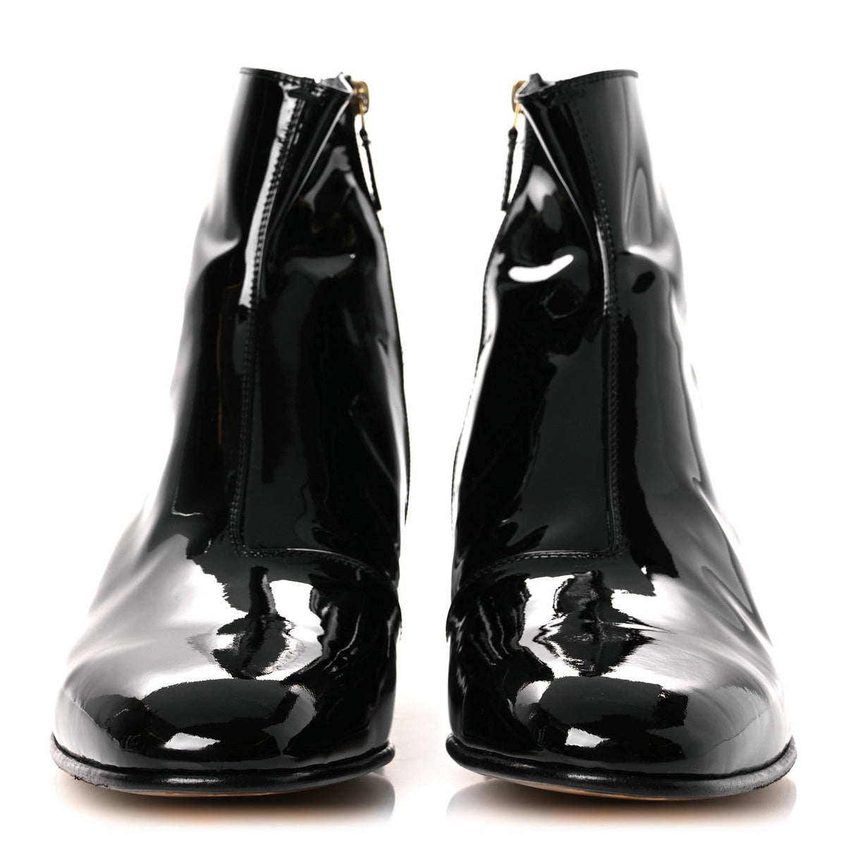 Gucci - Patent Calfskin GG Lois Bee Men’s Ankle Booties 13 Black