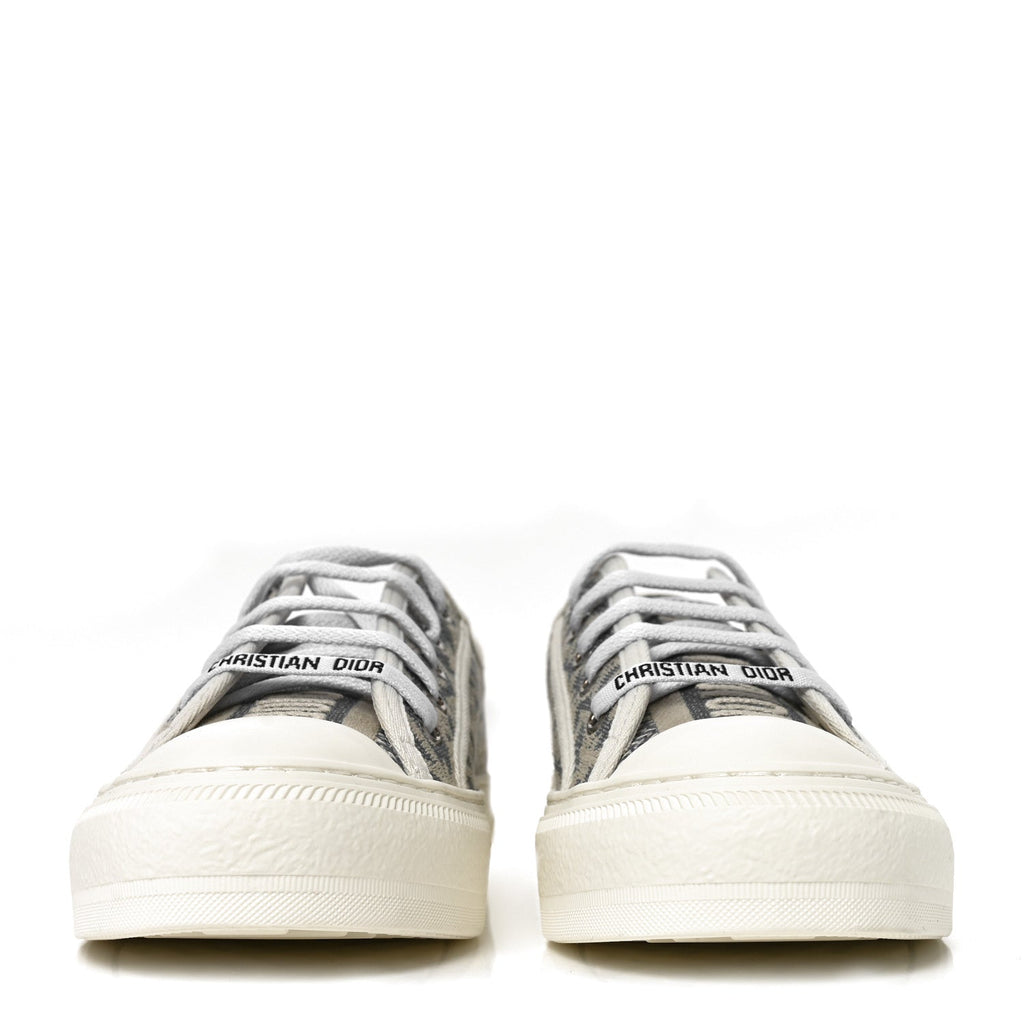 Dior - Oblique Chambray Raffia Effect Walk’N’Dior Low Top Sneakers
