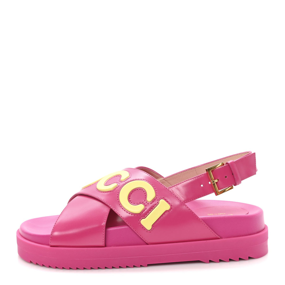 Gucci - Calfskin Elizabeth Nappa Charlotte Logo Slingback Sandals