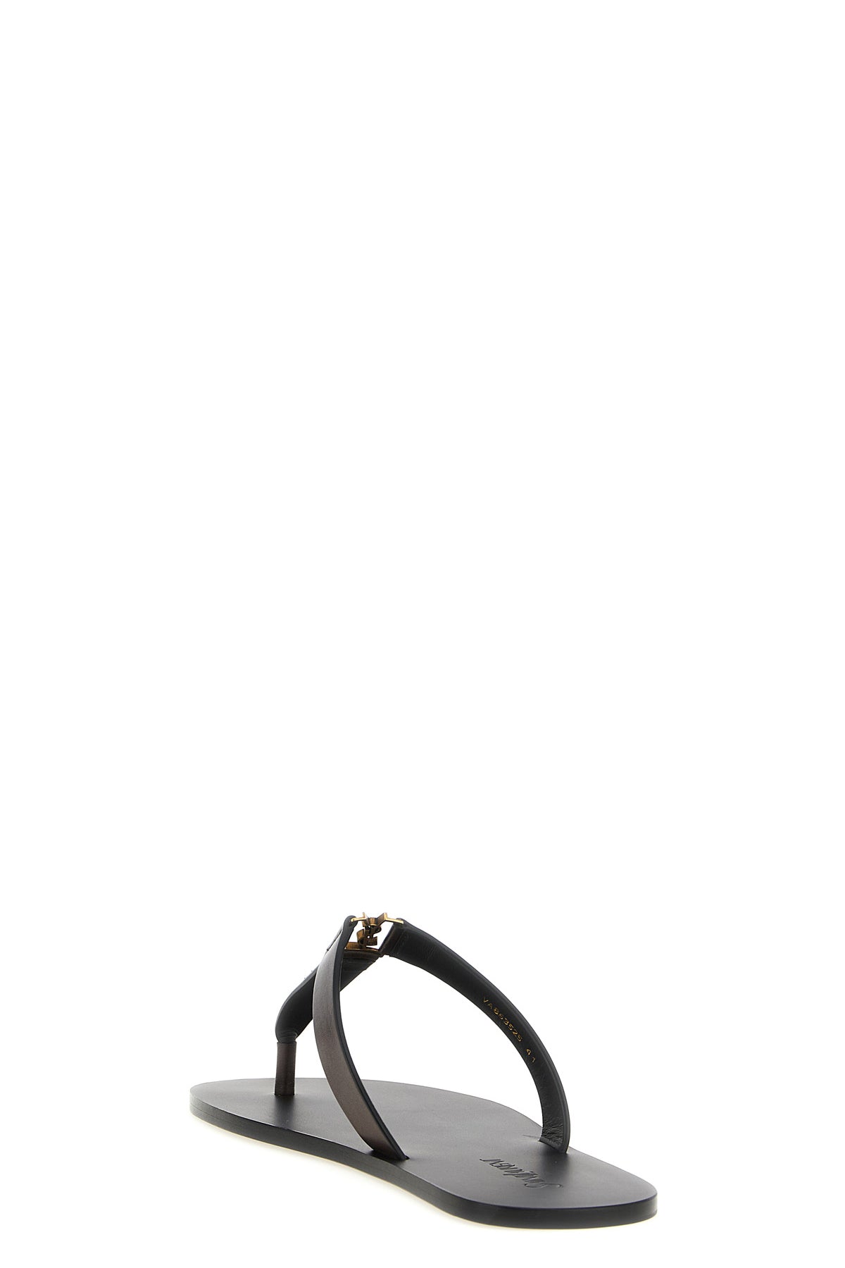 Saint Laurent - Saint Laurent Sandalo In Pelle Con Logo Cassandre