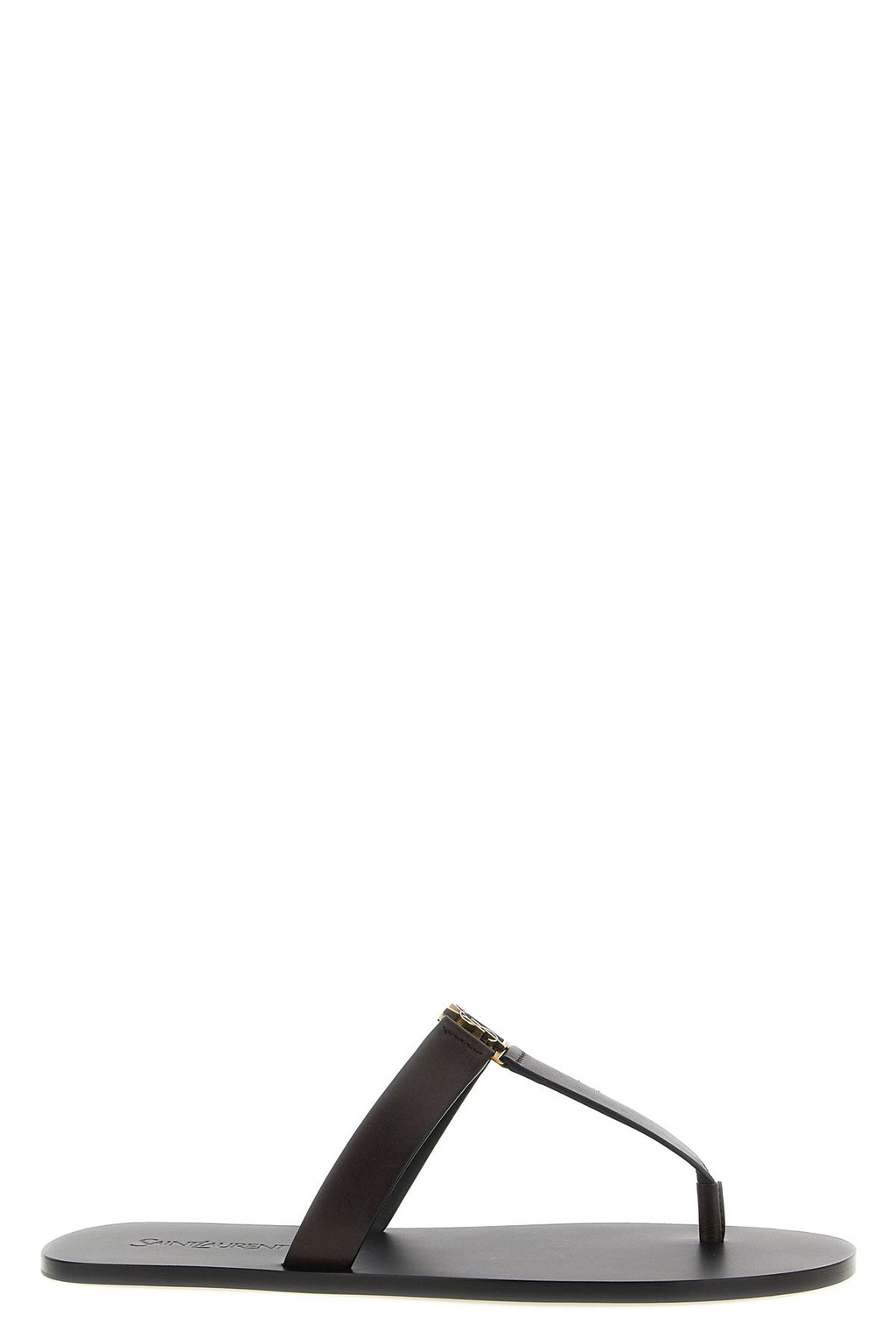 Saint Laurent - Saint Laurent Sandalo In Pelle Con Logo Cassandre