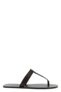 Saint Laurent - Saint Laurent Sandalo In Pelle Con Logo Cassandre