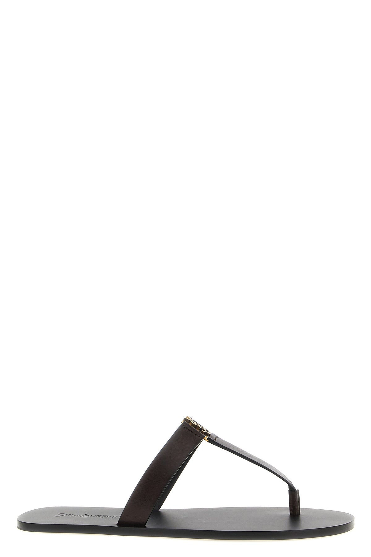 Saint Laurent - Saint Laurent Sandalo In Pelle Con Logo Cassandre