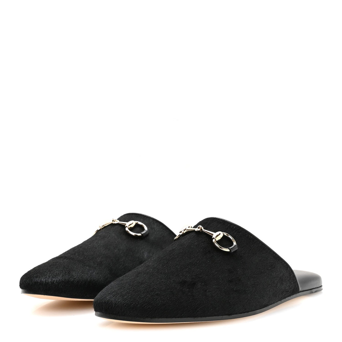Gucci - Fur Horsebit Mules