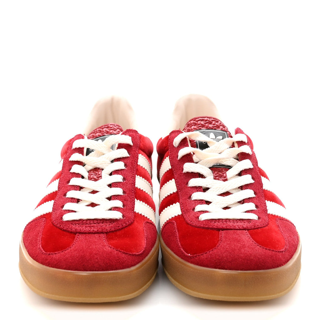 Gucci - X ADIDAS Softy Velvet Suede Madeira Demetra Gazelle Sneakers 8 Vulcanic Red Off White Hibiscus Red