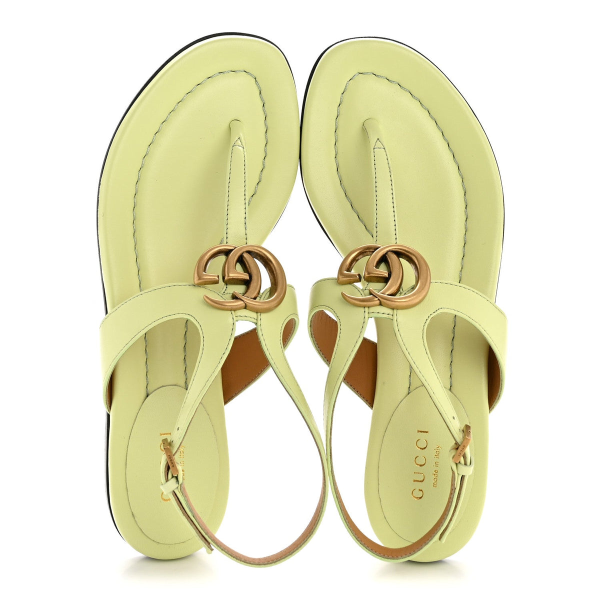 Gucci - Calfskin Double G Thong Flat Sandals