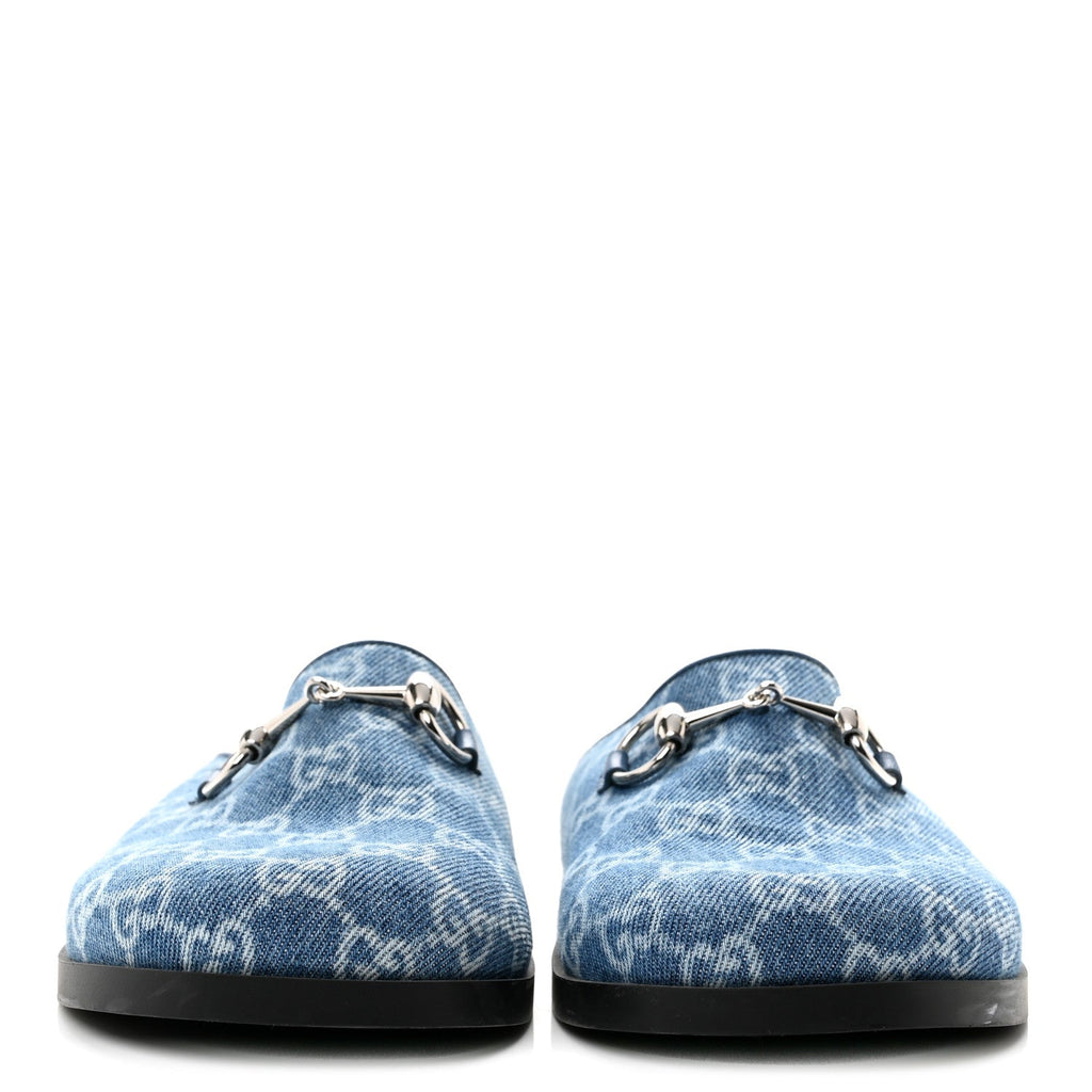 Gucci - New Denim GG Monogram Granada Kid Horsebit Mules