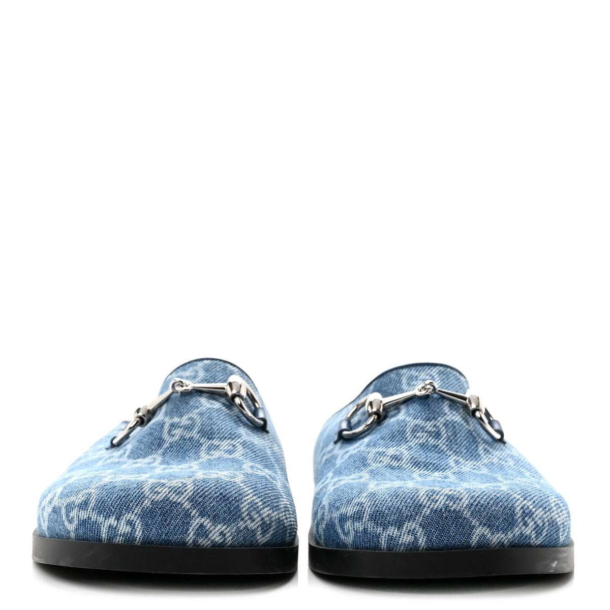 Gucci - New Denim GG Monogram Granada Kid Horsebit Mules