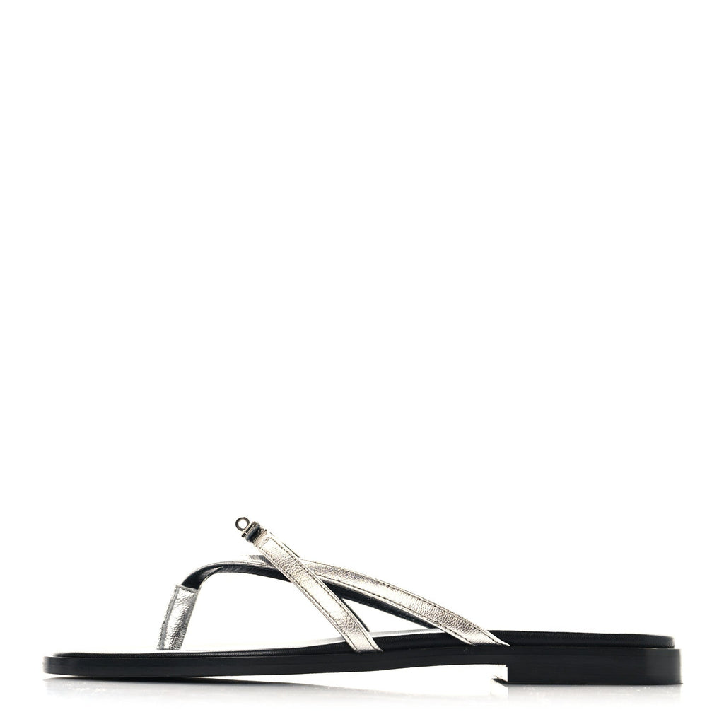 Hermès - Metallic Goatskin Miss Sandals
