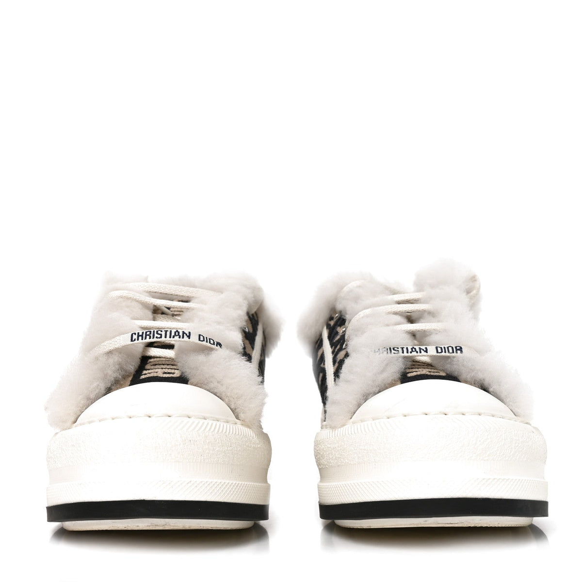 Dior - Canvas Oblique Shearling Walk’N’Dior Platform Sneakers