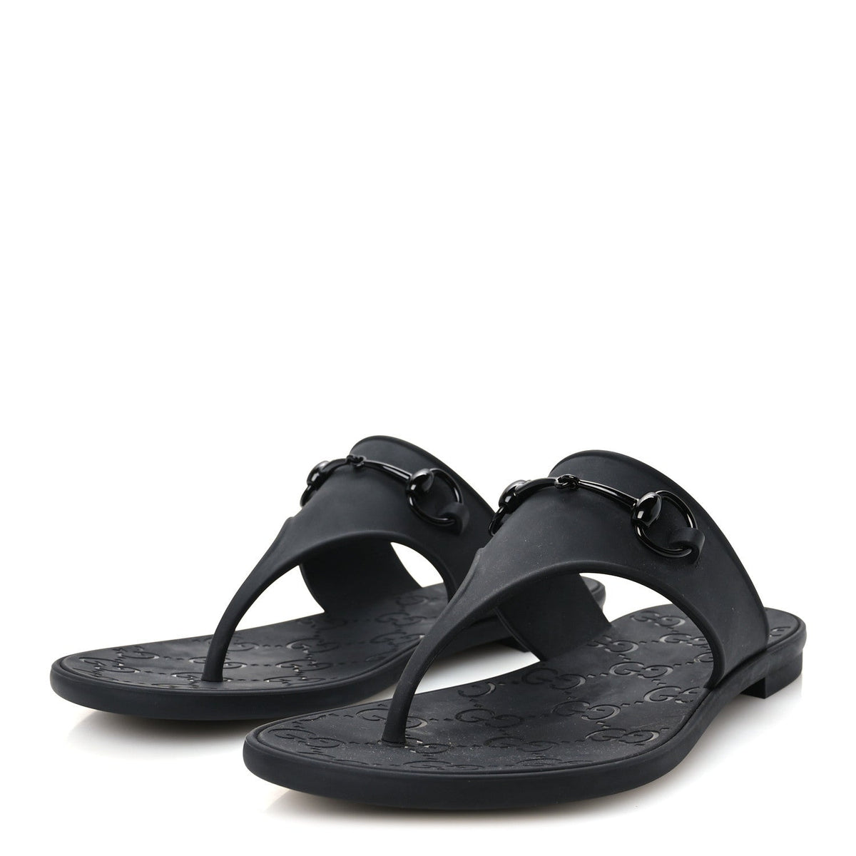 Gucci - Rubber Horsebit Thong Sandals