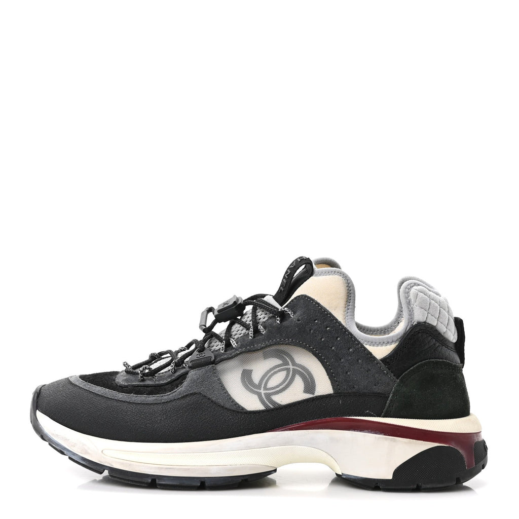 Chanel - Fabric Suede Calfskin Mesh CC Sneakers