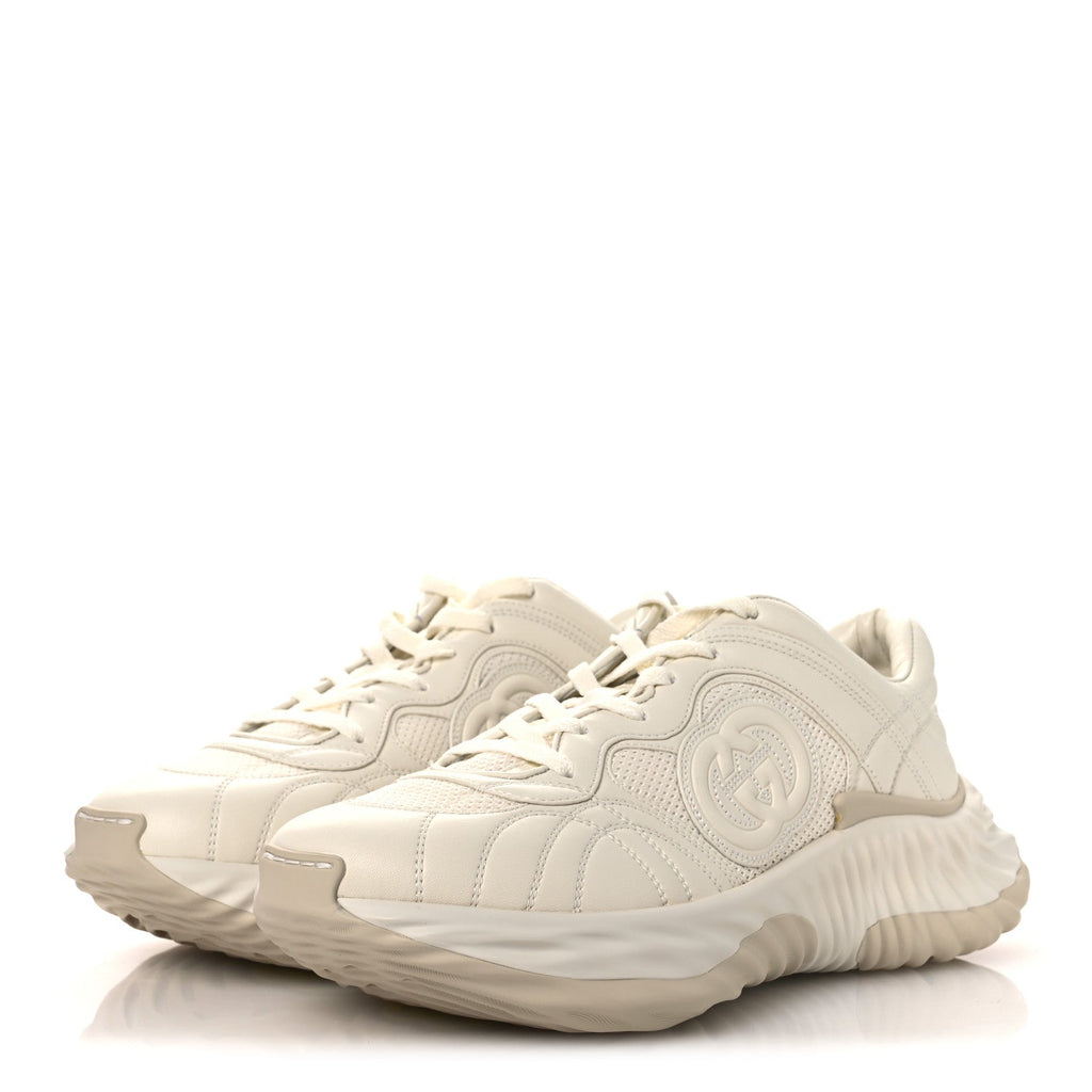 Gucci - New Nappa Sombre Interlocking G Ripple Platform Sneakers 9.5 Off White