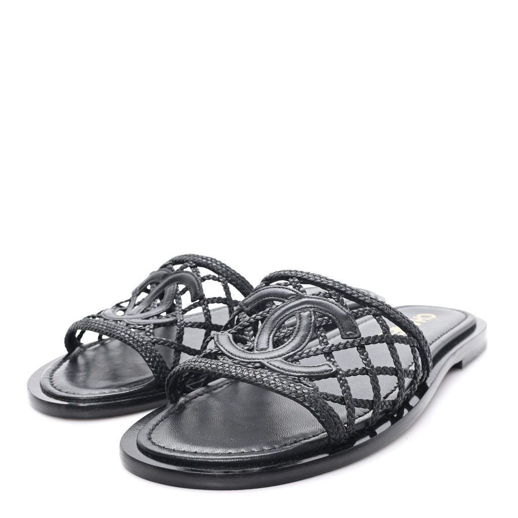 Chanel - Lambskin Braided CC Mules