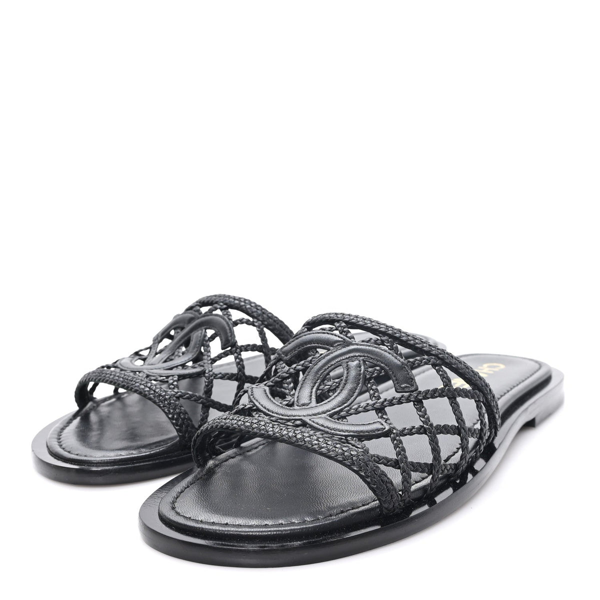 Chanel - Lambskin Braided CC Mules