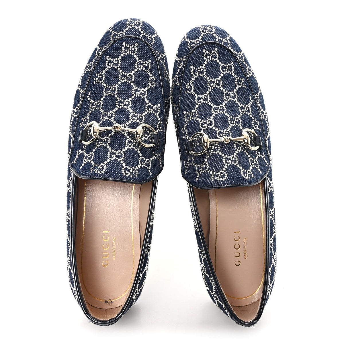 Gucci - New Denim Crystal GG Monogram 1953 Horsebit Jordaan Loafer